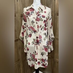 Hayden Floral Pattern Sheer Blouse.